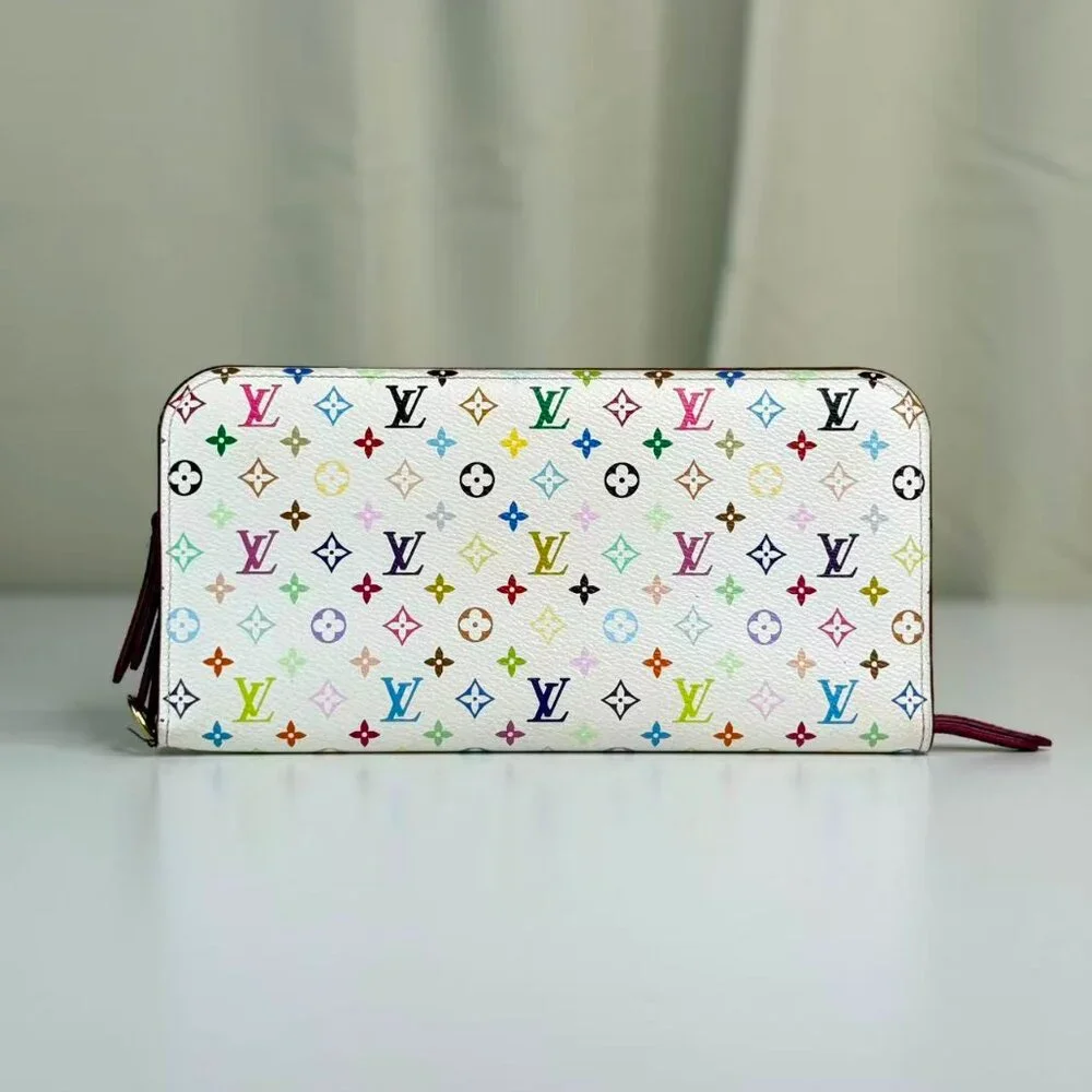 Louis Vuitton White Multicolor Wallet with Colorful Monogram Design